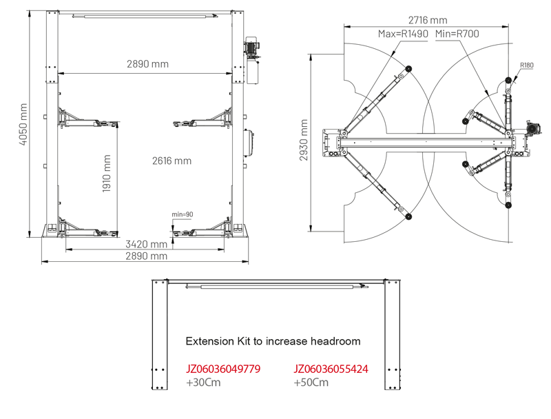 Dama HDM4.0T/SB2EV 2 Post Lift