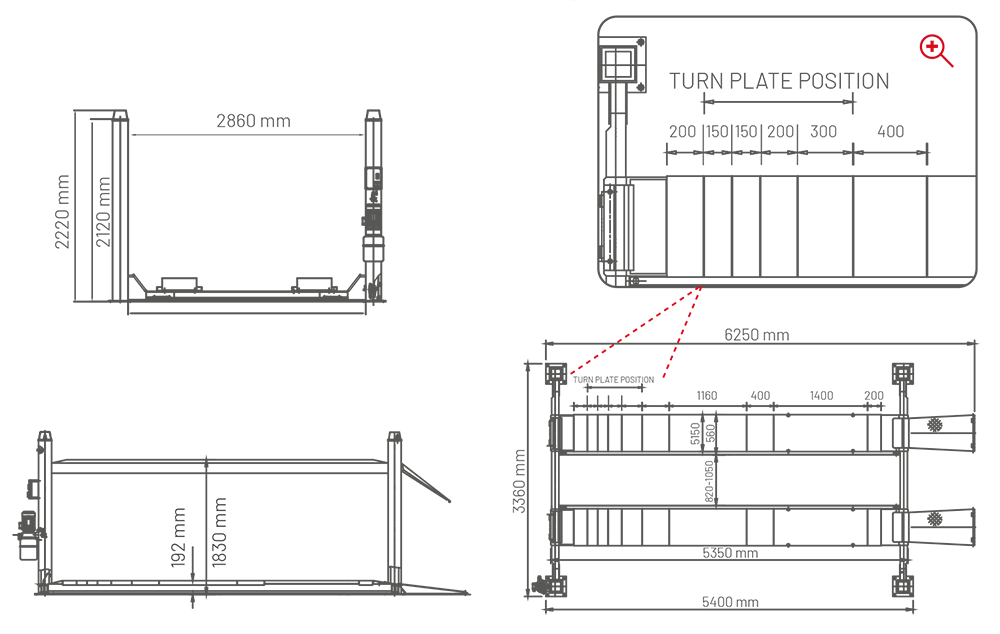 Dama HDM450 4 Post Lift