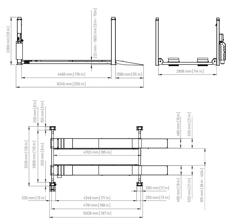 Dama HDM5.4700 4 Post Lift