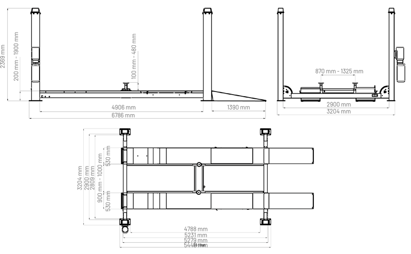 Dama HDM5.5140 4 Post Lift