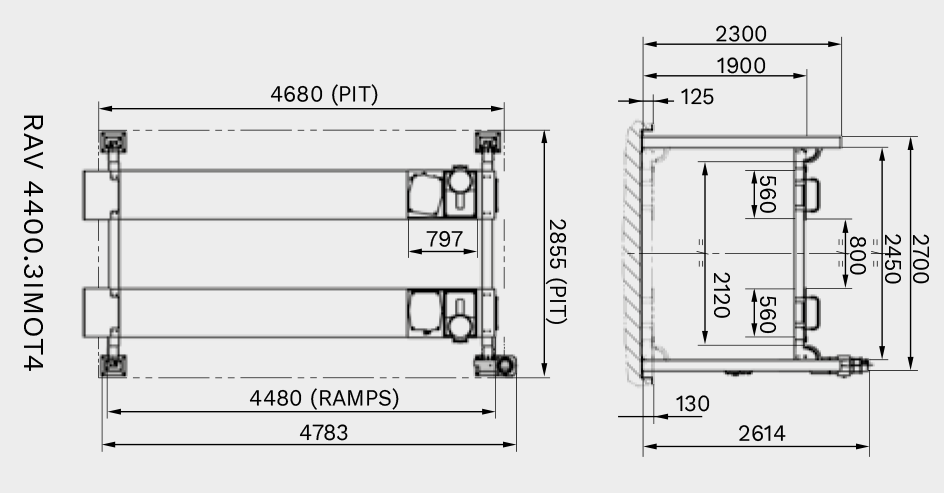 Dama HDM5.4700 4 Post Lift